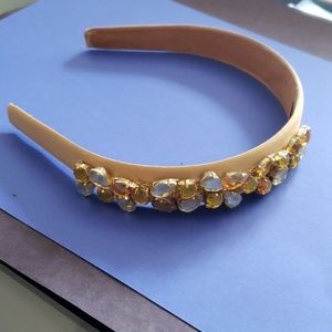 Tasha Gold Satin Gems Headband